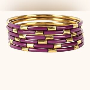 BUDHAGIRL Veda Bangles in Amethyst